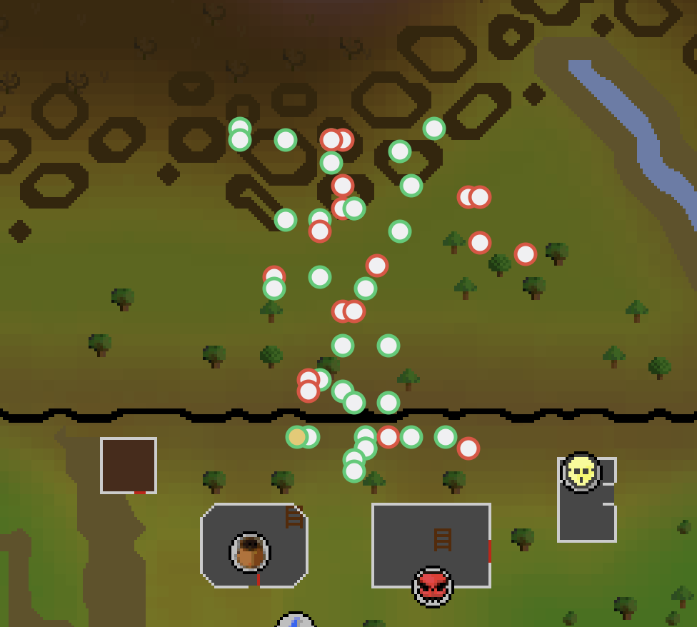 Oldschool Runescape Map showing Player positions
